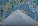 Allure Custom Made Traditional Oushak Beige And Blue Hand Tufted Wool Rug