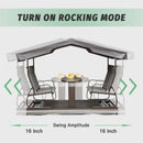 Alora 4-Seat Outdoor Aluminum Patio Swing Glider Bench With Canopy (SAK41726)