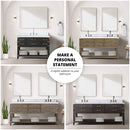 Nuvia 84-Inch Black Oak Double Bathroom Vanity With White Quartz Top (SAK97241)