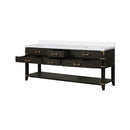 Nuvia 84-Inch Black Oak Double Bathroom Vanity With White Quartz Top (SAK97241)