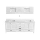 Nuvia 84-Inch Double Basin Freestanding Bathroom Vanity With Solid Wood Frame [No Faucet] (SAK82614)