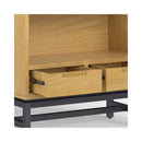 Nuvia Banting Mid-Century Oak Veneer Bookcase With Adjustable Shelves (SAK54087)