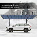 [10X17FT] Alora Extra-Large Heavy-Duty Outdoor Aluminum Single Side Carport With Galvanized Metal Roof (SAK31279)