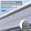 [12X25FT] Alora Heavy-Duty Extra-Large Multi Vehicle Carport Kit With Galvanized Steel Roof (SAK37514)