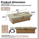Alora Luxury 48-Inch Outdoor Wood Grain Iron Fire Pit Table With Lava Rocks (SAK37905)
