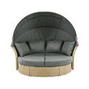 Alora Premium Outdoor Garden Wicker Rattan Patio Daybed With Retractable Canopy (SAK43581)