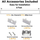 AP46M Rectangular Rail 8 ft Aluminum Channel 10 Pack LED Strip Light Cover End Caps