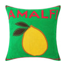 Amalfi embroidered lemon cushion cover living room green pillow