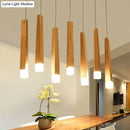 Nordic minimalist wood art pendant lamp for dining room