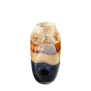Amber & brown gradient glass vase irregular floral arrangement living room