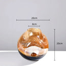 Amber & brown gradient glass vase irregular floral arrangement living room