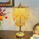 Amber & clear crystal glass table lamp for bedroom living room