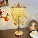 Amber & clear crystal glass table lamp for bedroom living room