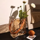 DecorBites™ Bag Shape Glass Vase Handbag Hydroponics Terrarium Home Decoration