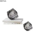Amber crystal cube statue desk ornament – office decor