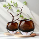 Amber delicate glass vase set for living room floral decor