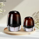 Amber delicate glass vase set for living room floral decor