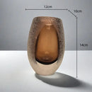 Amber frosted glass vase set living room floral terrarium jar