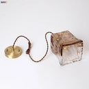 Amber glass copper pendant lights for dining room four piece set