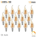 Amber glass dimmable led filament bulb 10 pack – dining room candle light