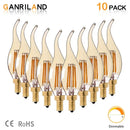 Amber glass dimmable led filament bulb 10 pack – dining room candle light