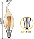 Amber glass dimmable led filament bulb 10 pack – dining room candle light