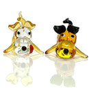Amber & gold crystal cartoon puppy figurine bedroom decor