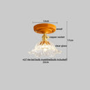 Amber leaf brass glass ceiling lamp bedroom light fixture
