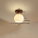 Amber leaf brass glass ceiling lamp bedroom light fixture