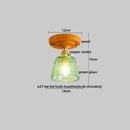 Amber leaf brass glass ceiling lamp bedroom light fixture