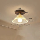 Amber leaf brass glass ceiling lamp bedroom light fixture