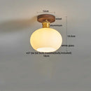 Amber leaf brass glass ceiling lamp bedroom light fixture