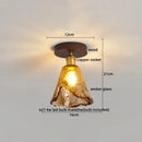 Amber leaf brass glass ceiling lamp bedroom light fixture
