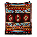 American country plaid tan & blue blanket sofa cover living room