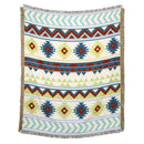 American country plaid tan & blue blanket sofa cover living room