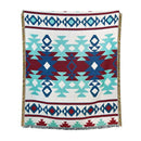 American country plaid tan & blue blanket sofa cover living room