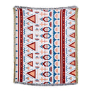 American country plaid tan & blue blanket sofa cover living room