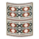 American country plaid tan & blue blanket sofa cover living room