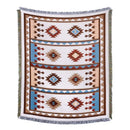 American country plaid tan & blue blanket sofa cover living room