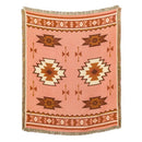 American country plaid tan & blue blanket sofa cover living room