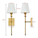 American fabric wall lamp black iron sconce for bedroom