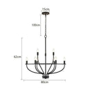 American farmhouse black iron art retro chandelier dining room light