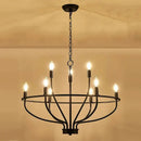 American farmhouse black iron art retro chandelier dining room light