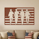 American Flag and Soldiers