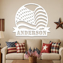 American Flag w Name Sign