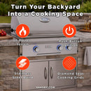 American Outdoor Grill T-Series 24-Inch 2-Burner Built-In Natural Gas Grill W/ Rotisserie Kit [24NBT] (SAK65205)