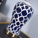 American retro blue ceramic table lamp – bedroom led light