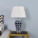 American retro blue ceramic table lamp – bedroom led light