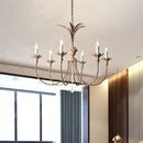 American retro chandelier antique bronze pineapple light dining room