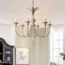 American retro chandelier antique bronze pineapple light dining room